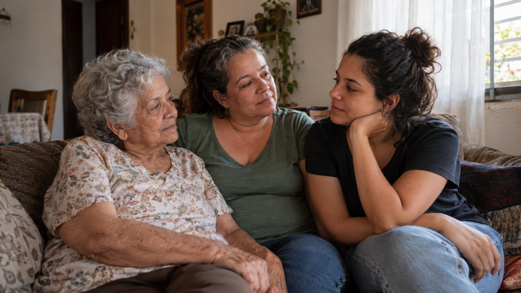 Avó, mãe e filha