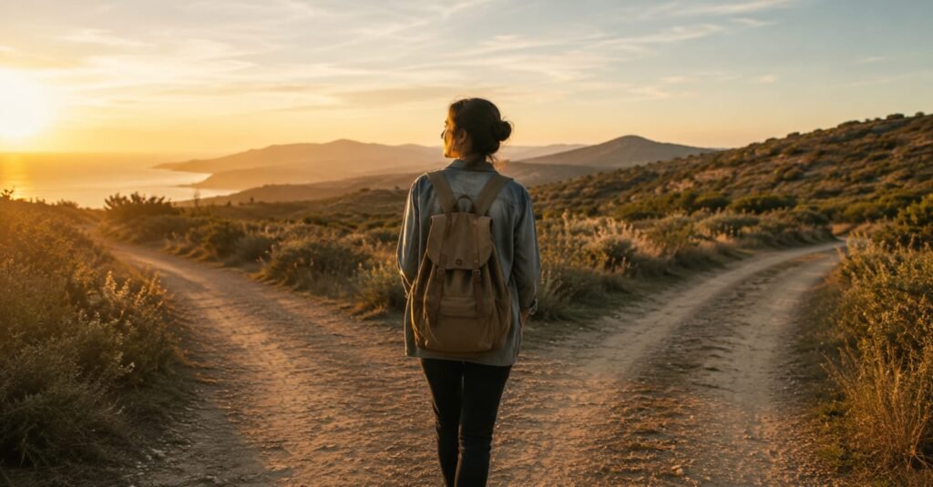 Mulher na dúvida em qual caminho seguir